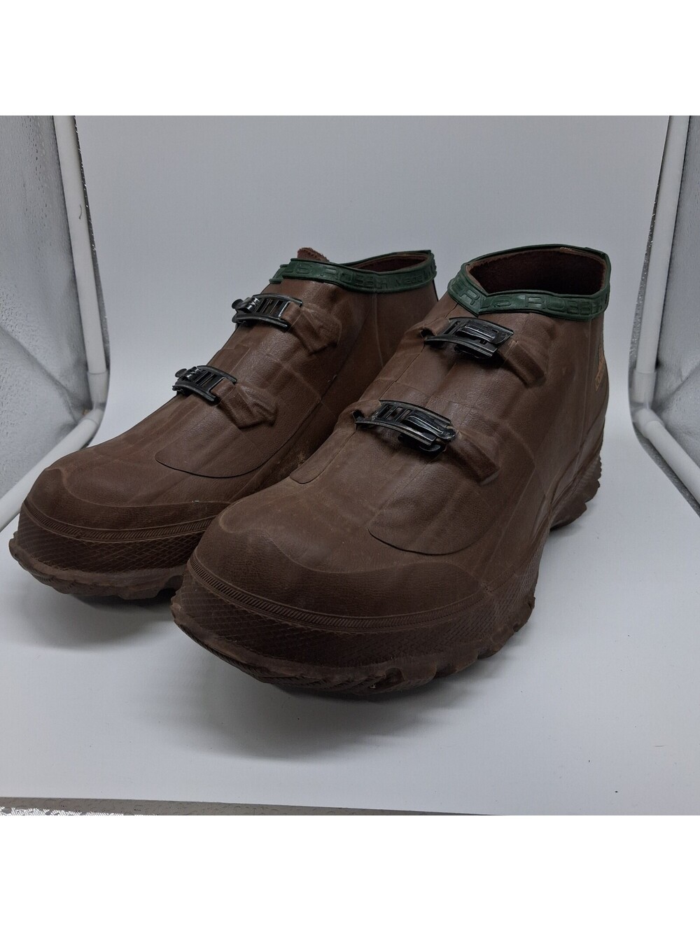 Servus Rubber Overshoes Mens 8.5 Brown Double Buckle Waterproof Shoe Covers